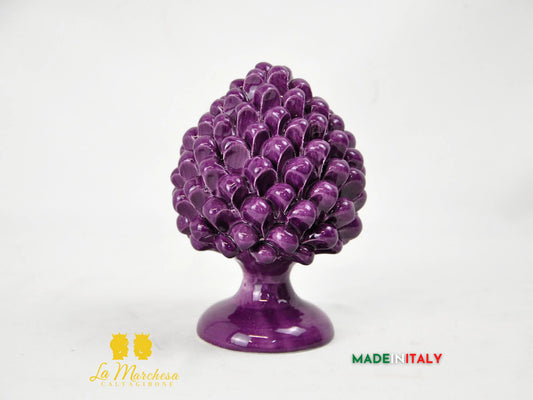OUTLET - Pigna Siciliana Viola in Ceramica di Caltagirone 15 cm