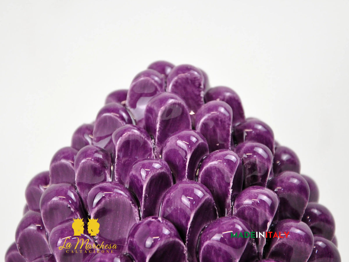 OUTLET - Pigna Siciliana Viola in Ceramica di Caltagirone 15 cm