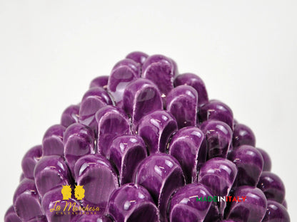 OUTLET - Pigna Siciliana Viola in Ceramica di Caltagirone 15 cm
