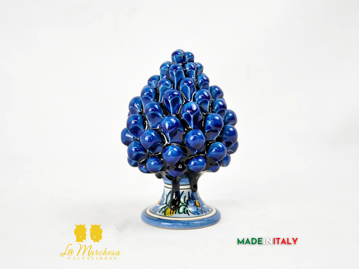 OUTLET - Pigna Siciliana in Ceramica di Caltagirone Blu 15 cm
