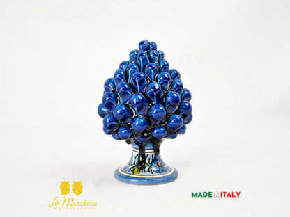 OUTLET - Pigna Siciliana in Ceramica di Caltagirone Blu 15 cm