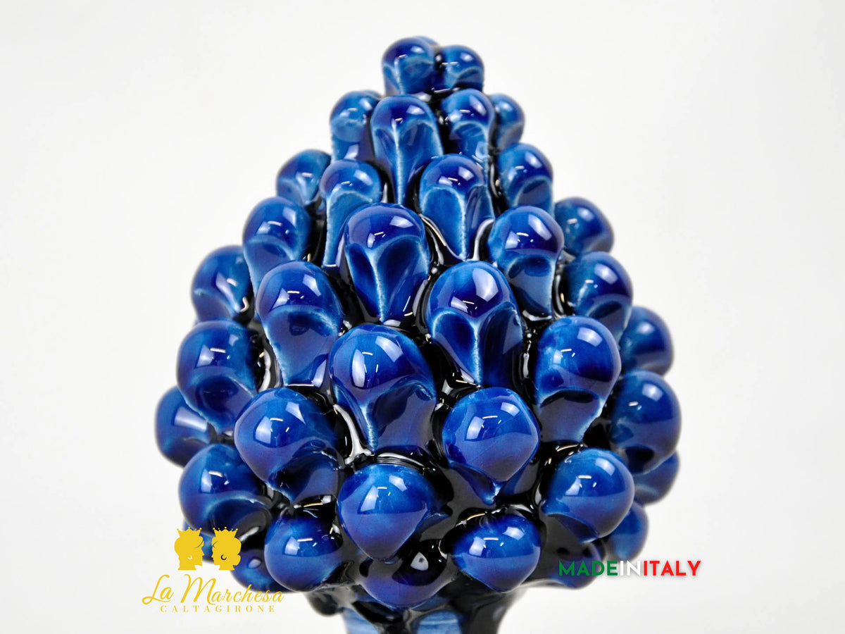 OUTLET - Pigna Siciliana in Ceramica di Caltagirone Blu 15 cm
