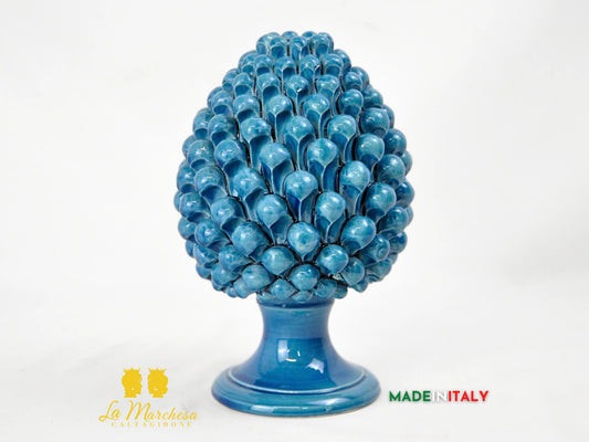 OUTLET - Pigna Siciliana in Ceramica di Caltagirone Blu 22cm