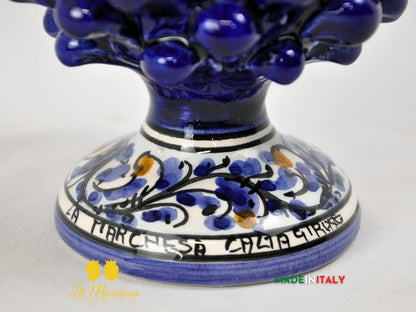 OUTLET - Pigna Siciliana in Ceramica di Caltagirone Blu Cobalto 17cm