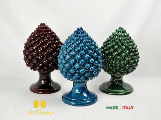 OUTLET - Pigna Siciliana in Ceramica di Caltagirone Monocolore  31cm - Vari Colori