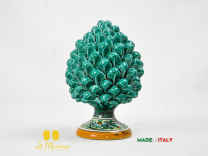 OUTLET - Pigna Siciliana in Ceramica di Caltagirone Verde Rame 17cm