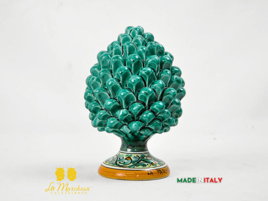 OUTLET - Pigna Siciliana in Ceramica di Caltagirone Verde Rame 17cm