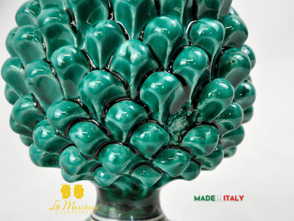 OUTLET - Pigna Siciliana in Ceramica di Caltagirone Verde Rame 17cm