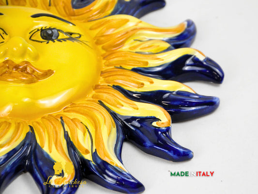 OUTLET - Sole Blu Cobalto in Ceramica di Caltagirone 30cm