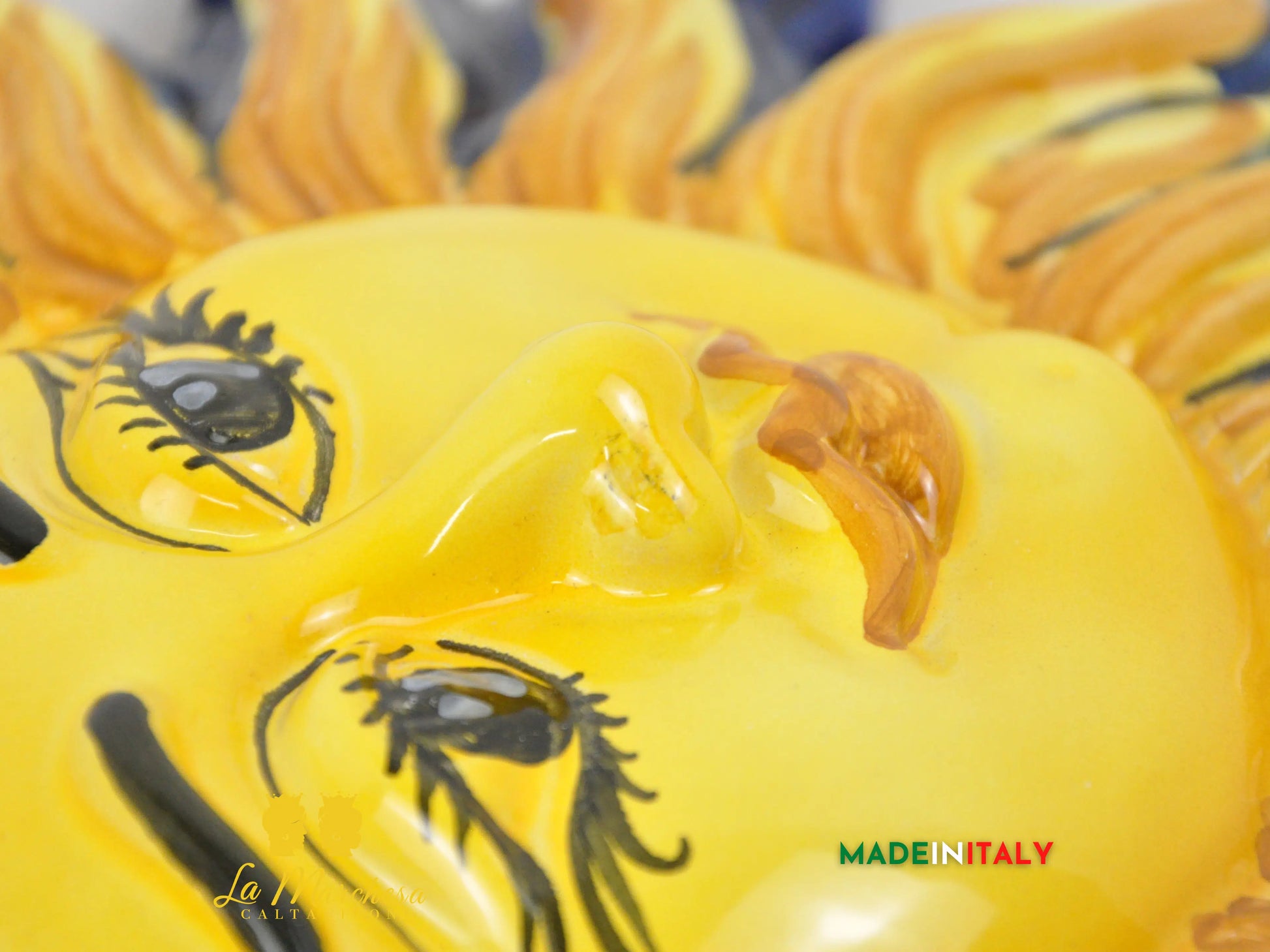 OUTLET - Sole Blu Cobalto in Ceramica di Caltagirone 30cm