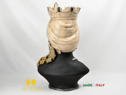 OUTLET - Testa di Moro Busto Nero Satinato in Ceramica di Caltagirone