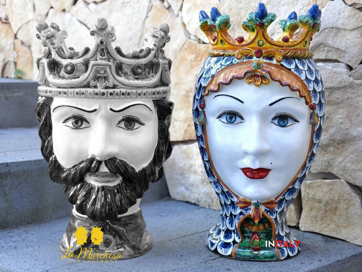 OUTLET - Teste di Moro in Ceramica di Caltagirone Federico e Costanza 46cm