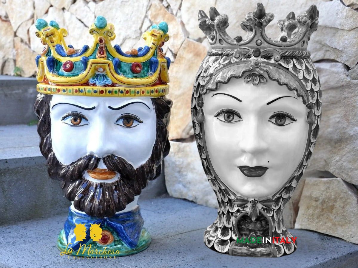 OUTLET - Teste di Moro in Ceramica di Caltagirone Federico e Costanza 46cm