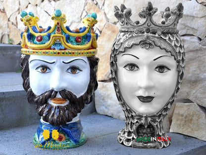 OUTLET - Teste di Moro in Ceramica di Caltagirone Federico e Costanza 46cm