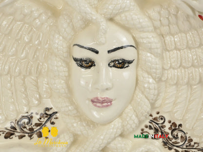 OUTLET - Trinacria in Ceramica Caltagirone Ornato Simbolo Sicilia 60cm