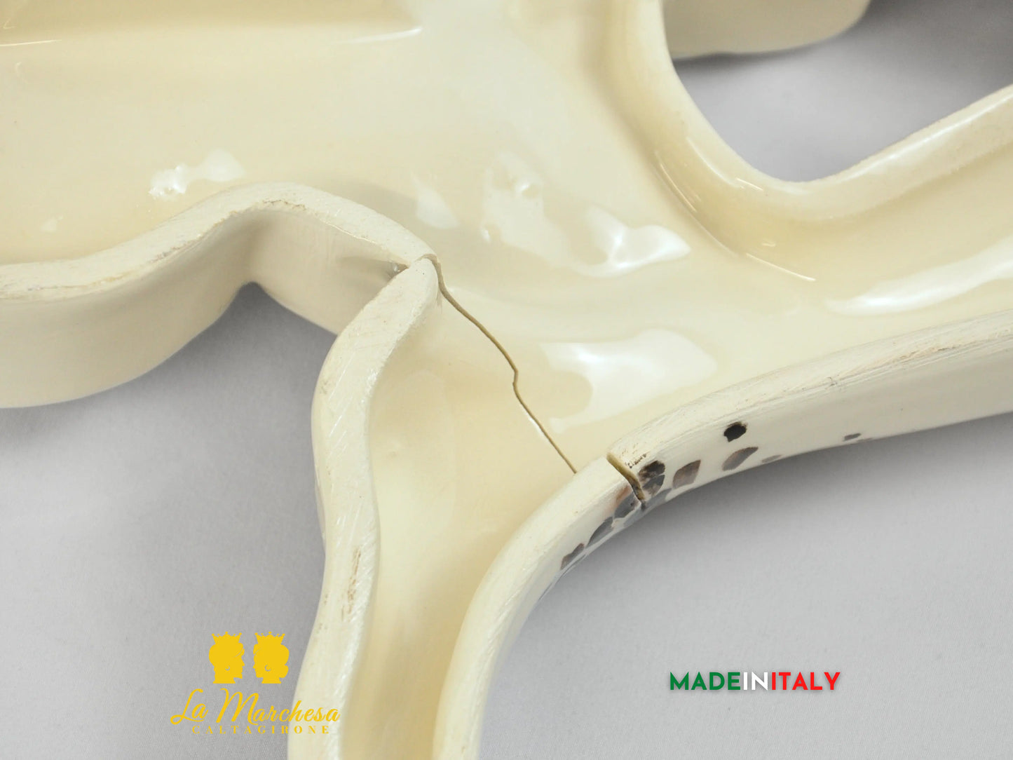 OUTLET - Trinacria in Ceramica Caltagirone Ornato Simbolo Sicilia 60cm