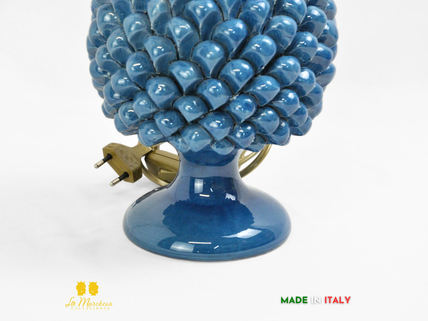 OUTLET Lampada Pigna Siciliana Ceramica di Caltagirone base decorata 25cm