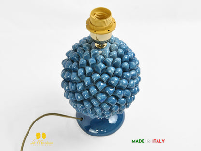 OUTLET Lampada Pigna Siciliana Ceramica di Caltagirone base decorata 25cm