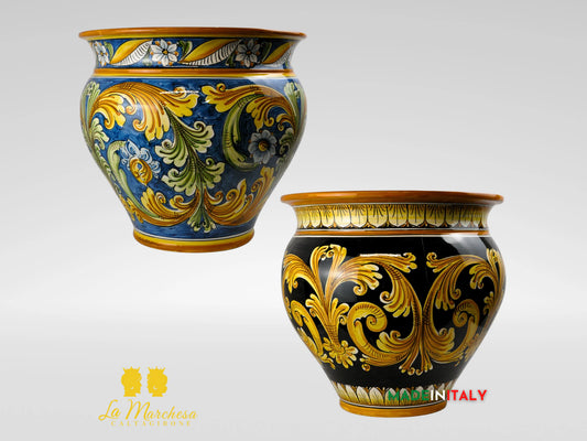 OUTLET – Portavaso Decorato in Ceramica di Caltagirone – Vari Decori
