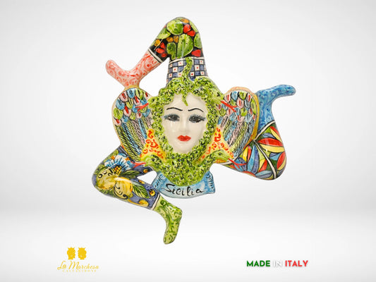 OUTLET Trinacria in Ceramica Caltagirone Carretto Siciliano 32cm