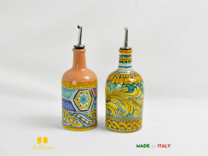 Oliere in Ceramica di Caltagirone decorate tonde con dosatore 27cm 