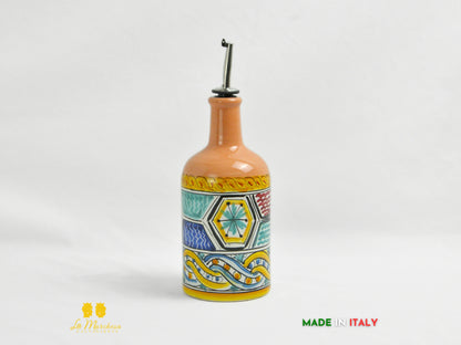 Oliere in Ceramica di Caltagirone decorate tonde con dosatore 27cm 