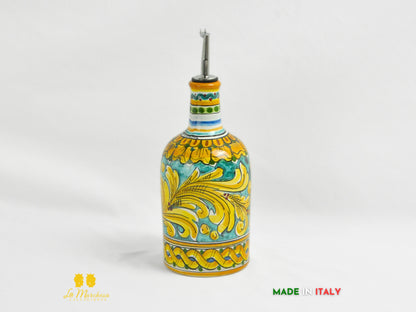 Oliere in Ceramica di Caltagirone decorate tonde con dosatore 27cm 