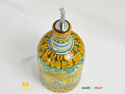 Oliere in Ceramica di Caltagirone decorate tonde con dosatore 27cm 