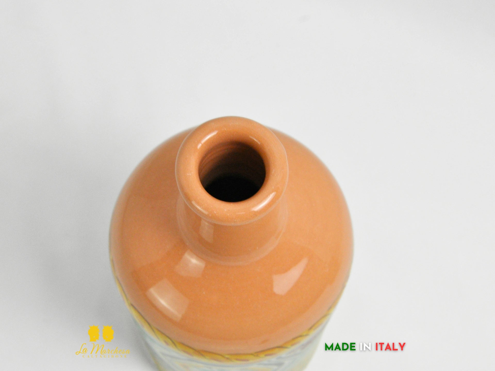 Oliere in Ceramica di Caltagirone decorate tonde con dosatore 27cm 