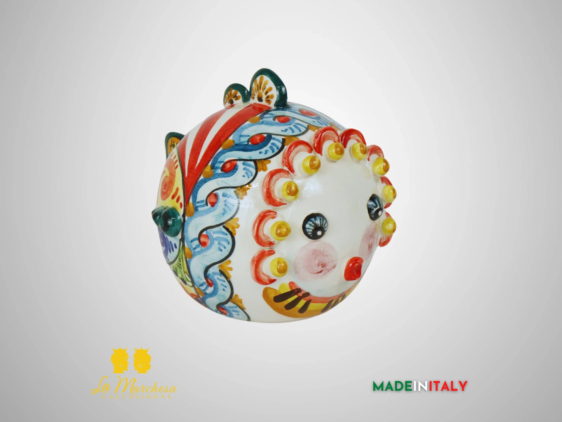 Pesce Decorato in Ceramica di Caltagirone - Treccia