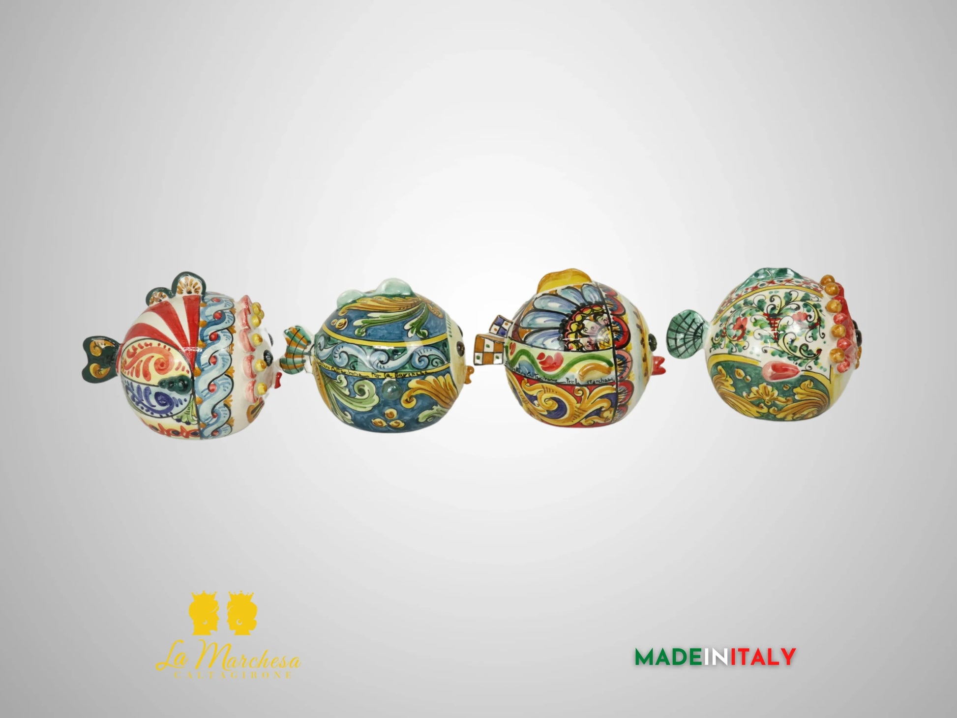 Pesce Decorato in Ceramica di Caltagirone - Vari Decori