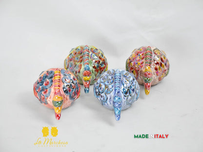 Pesce Palla Madreperla in Ceramica di Caltagirone