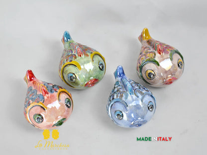 Pesce Palla Madreperla in Ceramica di Caltagirone