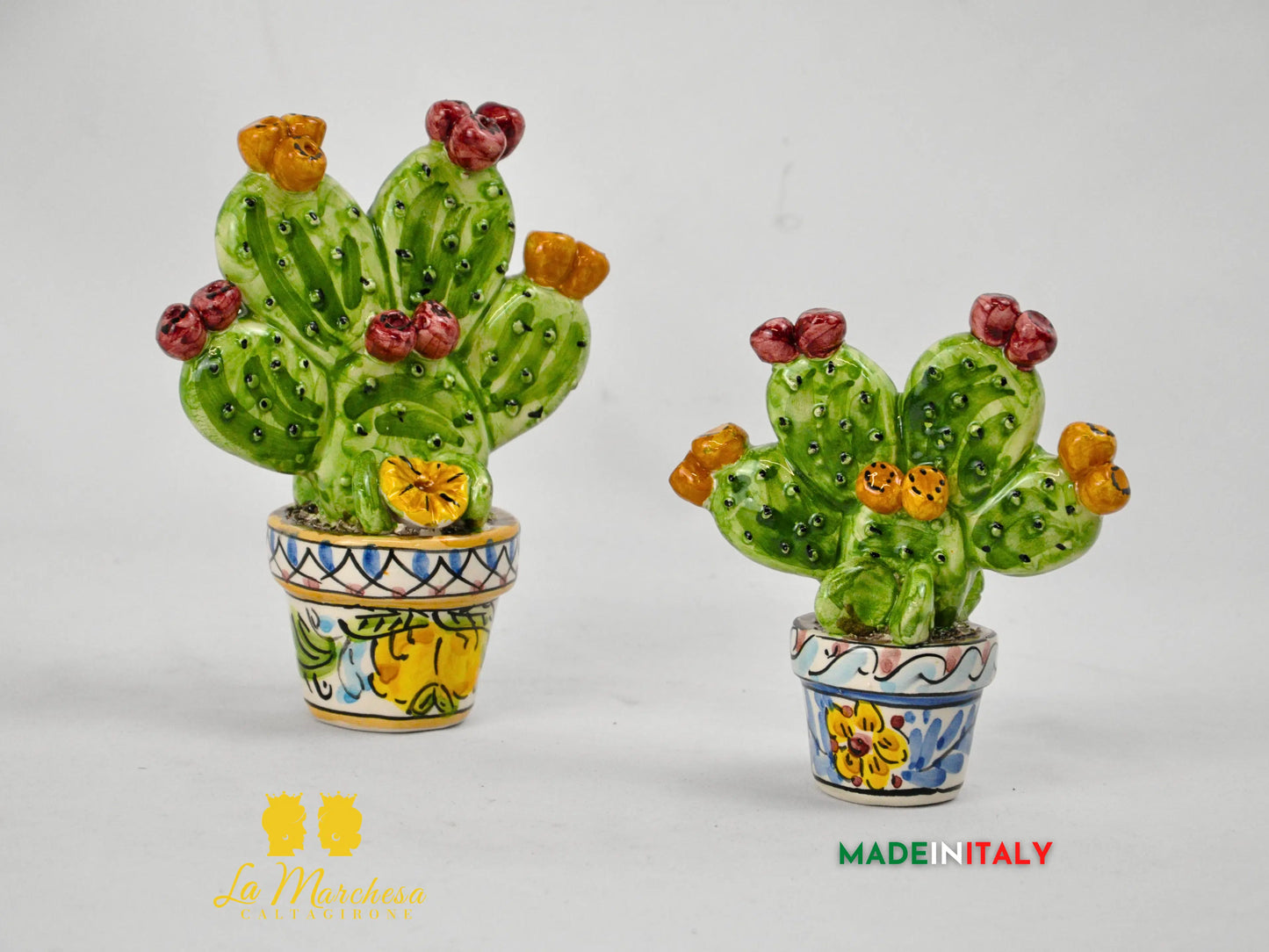 Pianta Fichi d'India in Ceramica di Caltagirone - Varie Misure