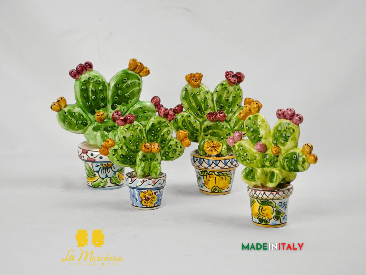 Pianta Fichi d'India in Ceramica di Caltagirone - Varie Misure