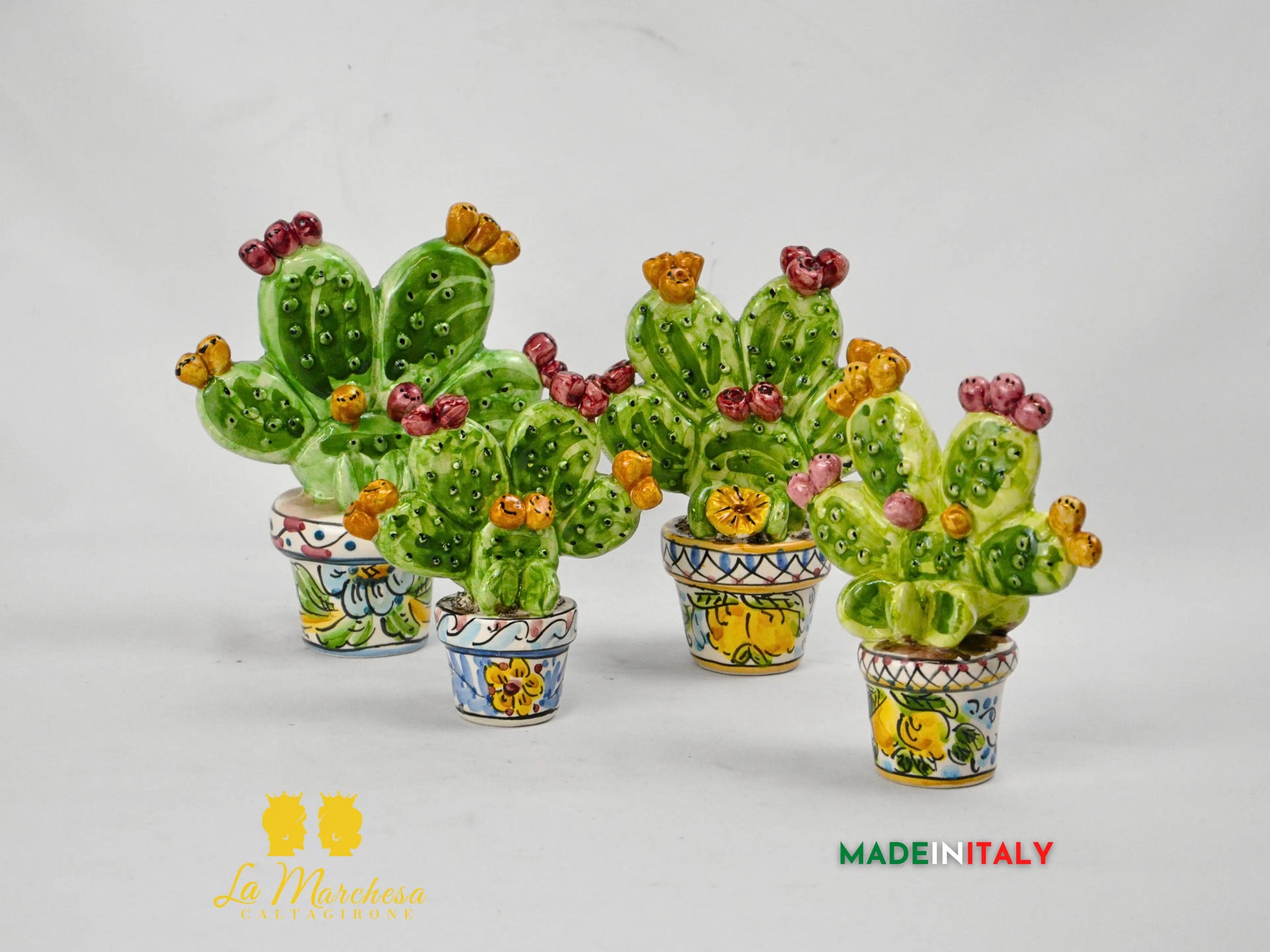 Pianta Fichi d'India in Ceramica di Caltagirone - Varie Misure