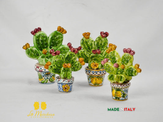 Pianta Fichi d'India in Ceramica di Caltagirone - Varie Misure
