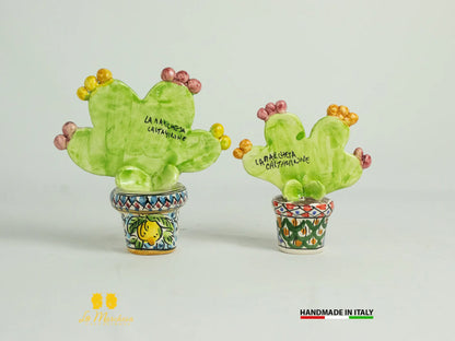 Pianta Fichi d'India in Ceramica di Caltagirone - Varie Misure