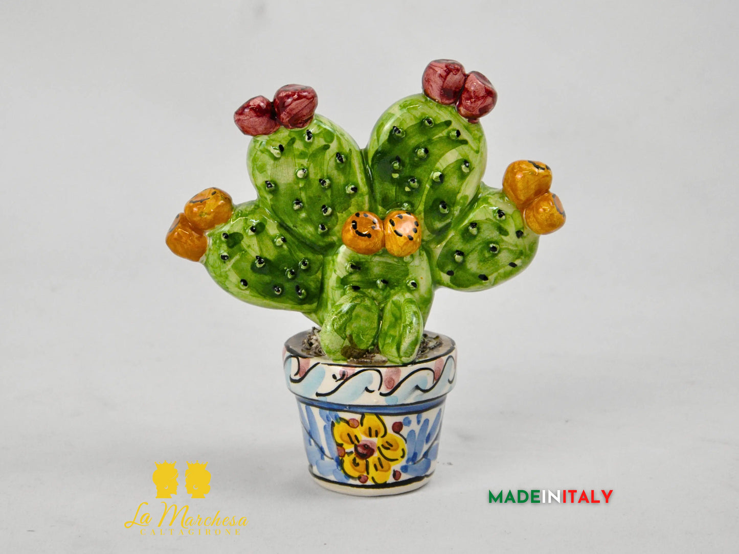 Pianta Fichi d'India in Ceramica di Caltagirone - Varie Misure
