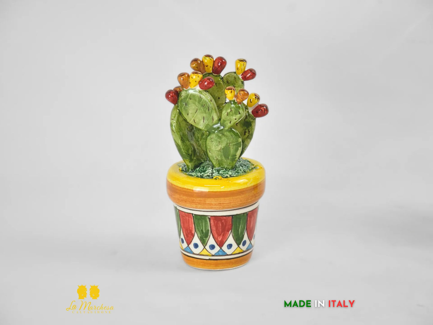 Piantina fichi d'india in Ceramica di Caltagirone - Vari Modelli