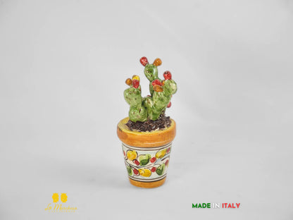Piantina fichi d'india in Ceramica di Caltagirone - Vari Modelli