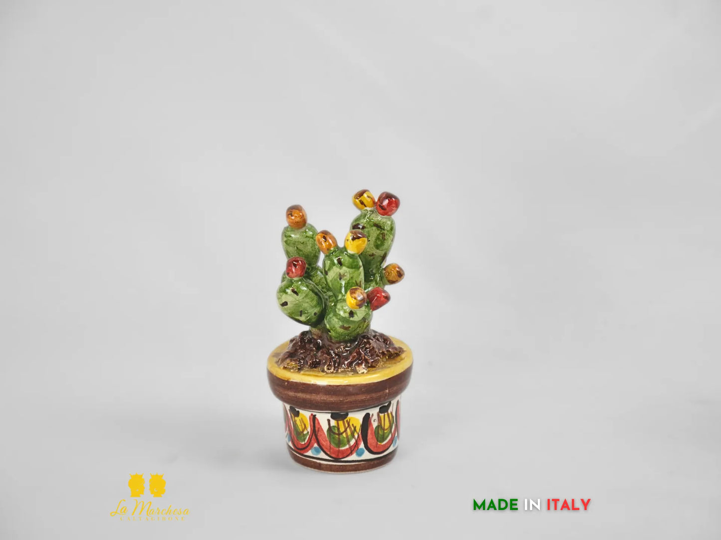 Piantina fichi d'india in Ceramica di Caltagirone - Vari Modelli