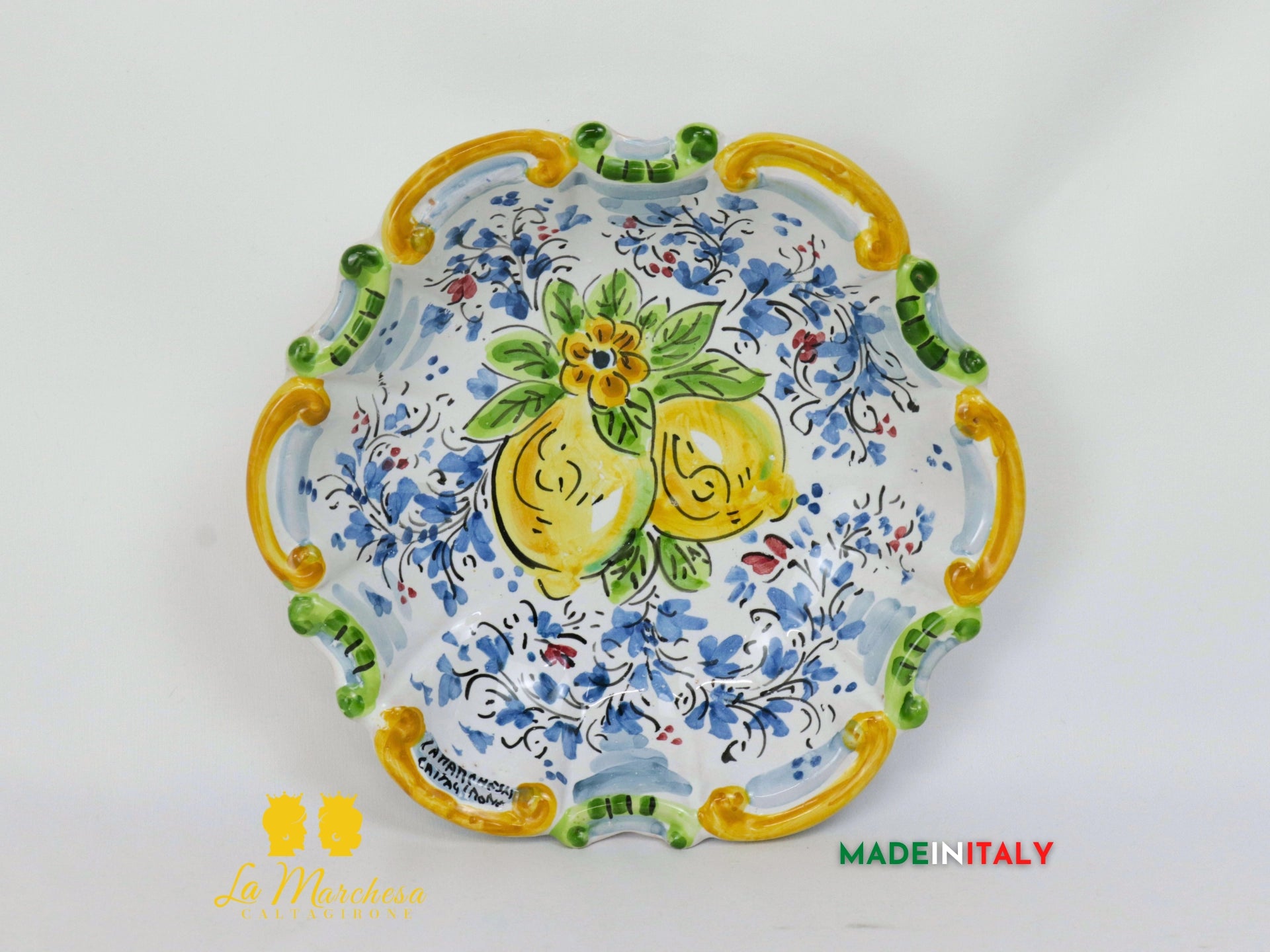 Piatto Barocco Decorato in Ceramica di Caltagirone - Vari Modelli