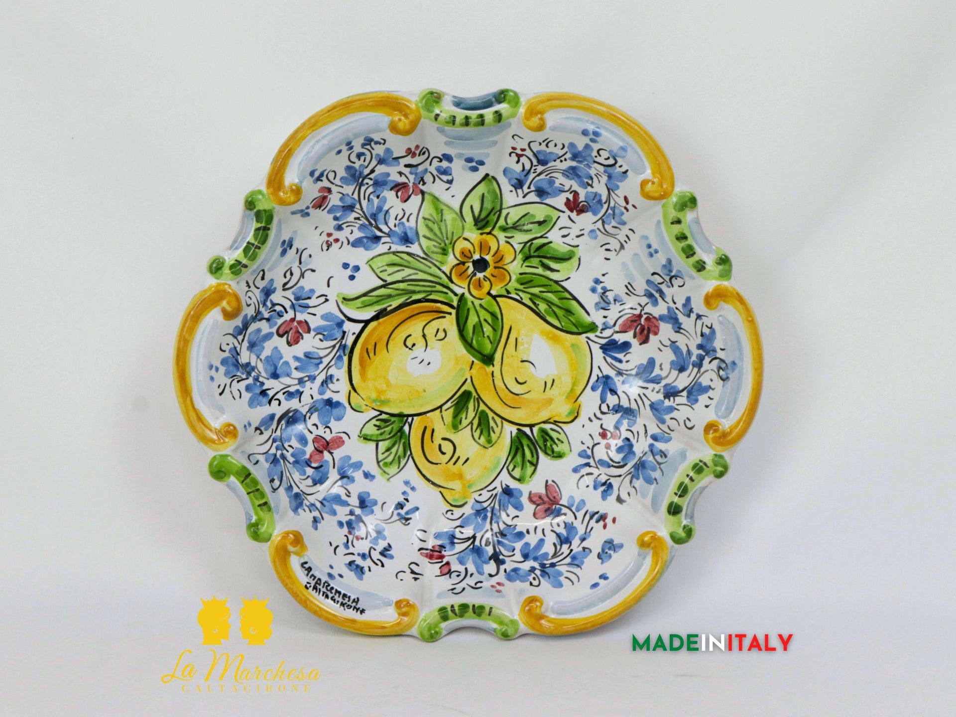 Piatto Barocco Decorato in Ceramica di Caltagirone - Vari Modelli