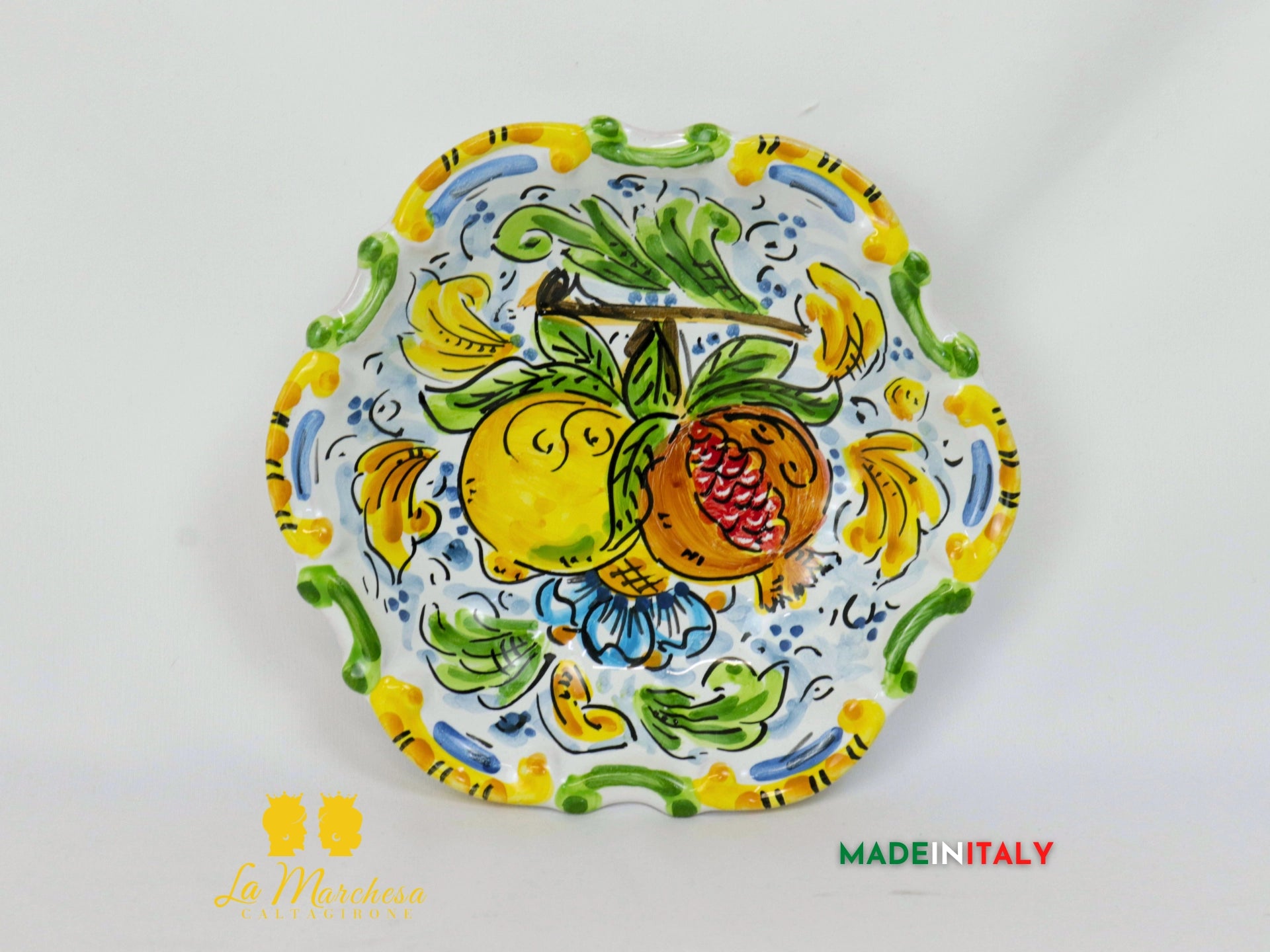 Piatto Barocco Decorato in Ceramica di Caltagirone - Vari Modelli