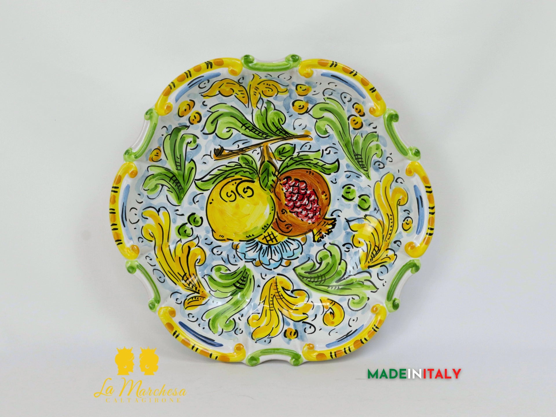 Piatto Barocco Decorato in Ceramica di Caltagirone - Vari Modelli