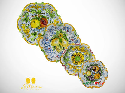 Piatto Barocco Decorato in Ceramica di Caltagirone - Vari Modelli