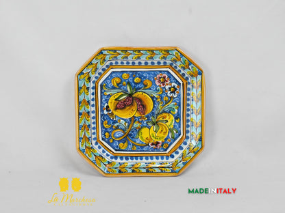 Piatto Ottagonale Decorato in Ceramica di Caltagirone - Vari Modelli