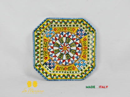 Piatto Ottagonale Decorato in Ceramica di Caltagirone - Vari Modelli
