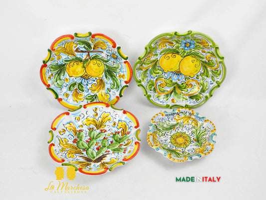 Piatto Barocco Decorato in Ceramica di Caltagirone - Vari Modelli